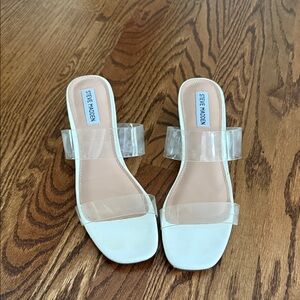 Steve Madden Clear and White Women's Sandals
